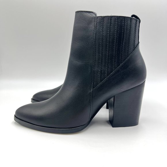 Blondo Womens Size 6.5 Black Leather Waterproof Block Heel Ankle Boots Shoes - Picture 6 of 12